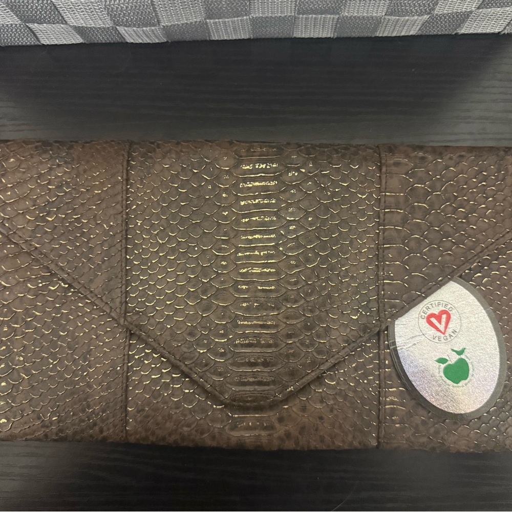 Brown Snakeskin Clutch